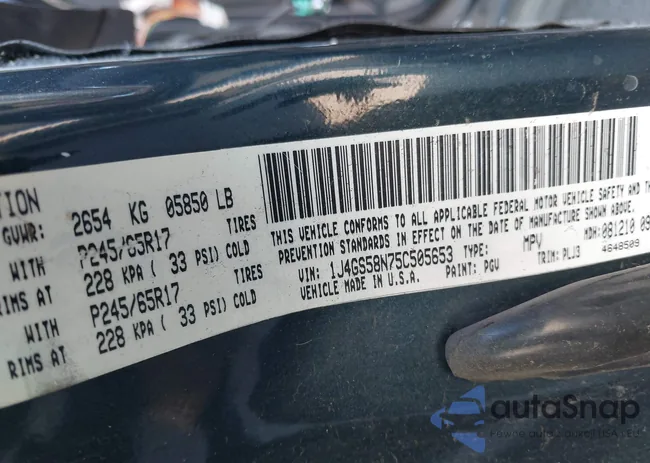 1J4GS58N75C505653: 44661237