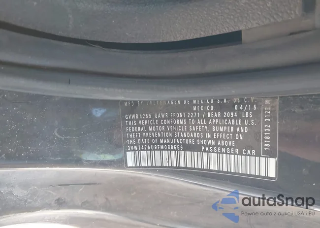 3VWT47AU9FM088559: 44662406