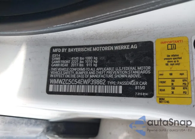 WMWZC5C54EWP39862: 44662777