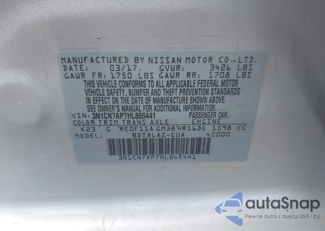 3N1CN7AP7HL865441: 44661981