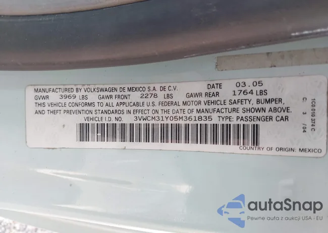 3VWCM31Y05M361835: 44662960
