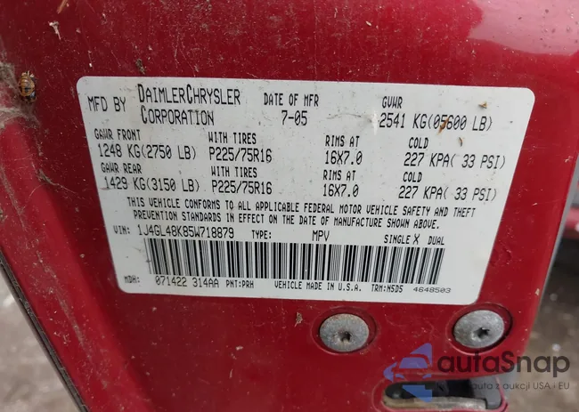 1J4GL48K85W718879: 44663018