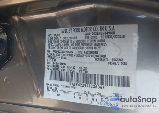 1FAFP42X92F236367: 44663284