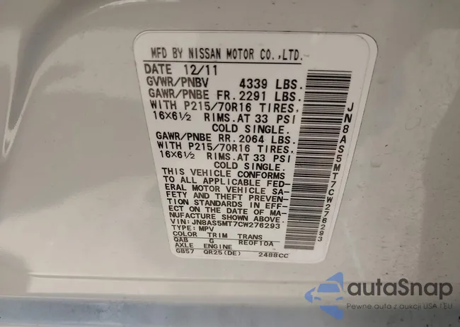 JN8AS5MT7CW276293: 44664691