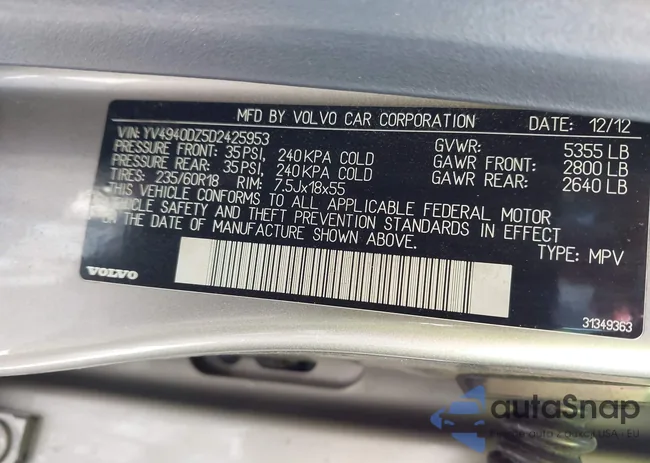 YV4940DZ5D2425953: 44664905