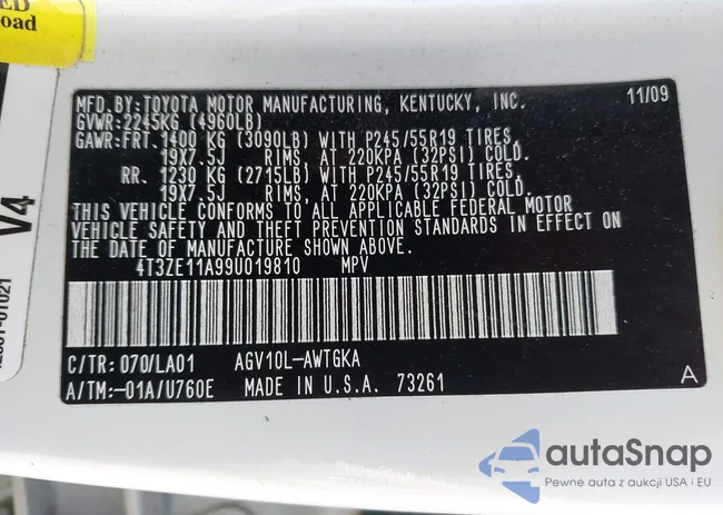 4T3ZE11A99U019810: 44664144