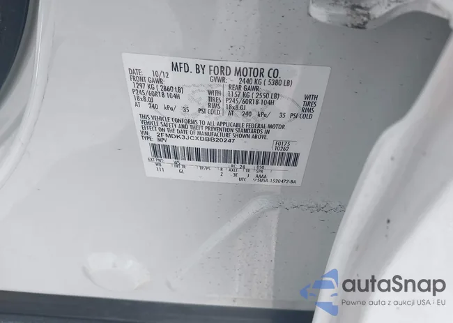 2FMDK3JCXDBB20247: 44665517