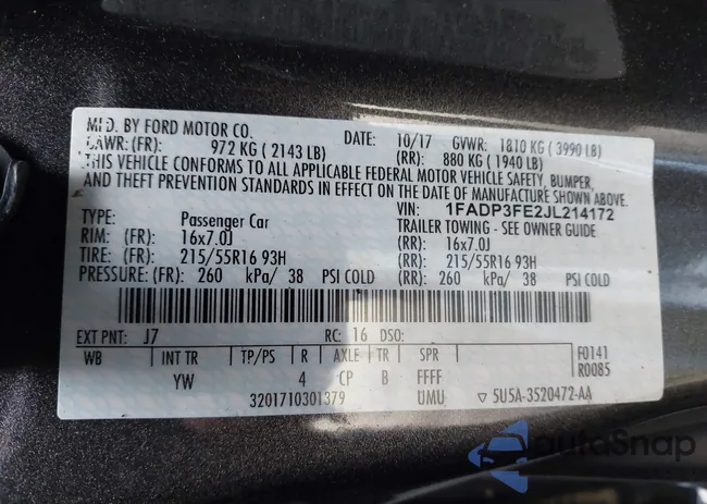 1FADP3FE2JL214172: 44665582