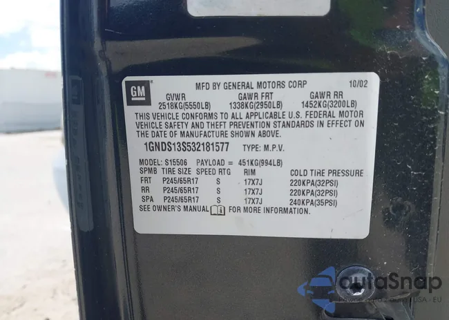 1GNDS13S532181577: 44667390