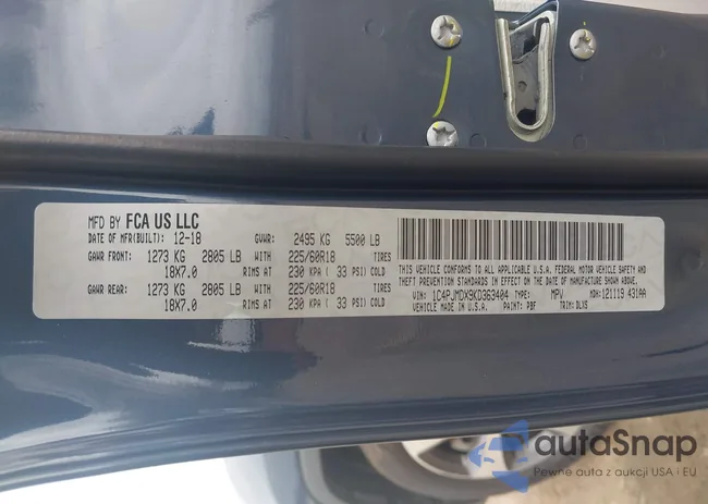 1C4PJMDX9KD363404: 44667656