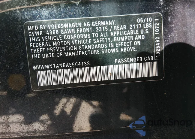 WVWMN7AN5AE564138: 44668534