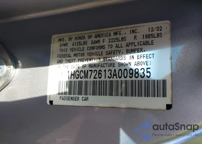 1HGCM72613A009835: 44669379