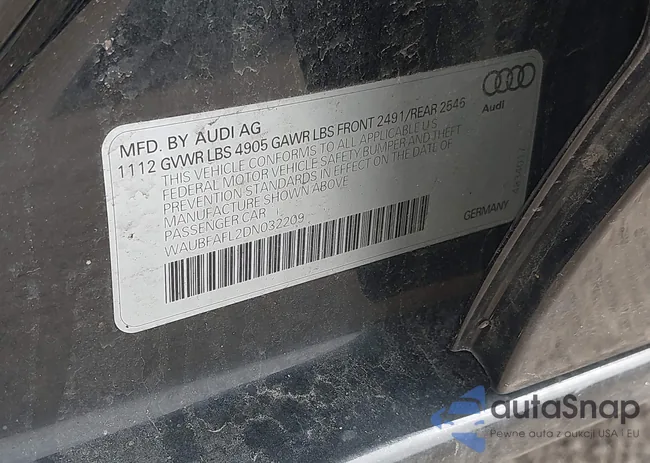 WAUBFAFL2DN032209: 44671560