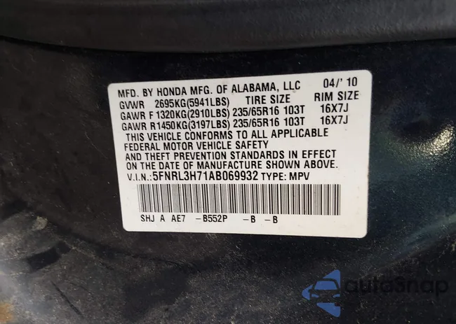 5FNRL3H71AB069932: 44671075