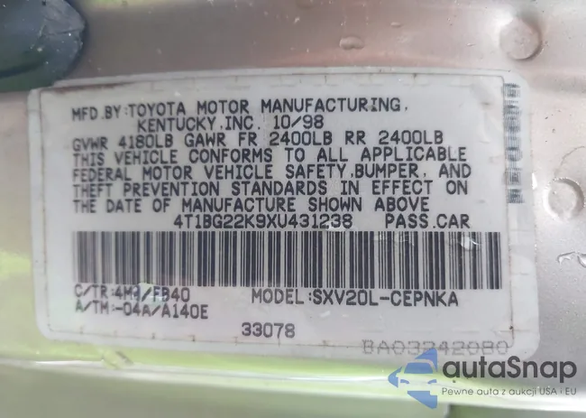 4T1BG22K9XU431238: 44672890