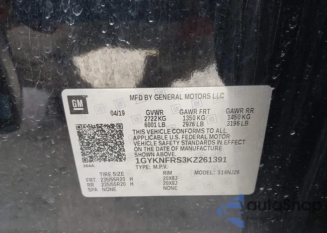 1GYKNFRS3KZ261391: 44673257