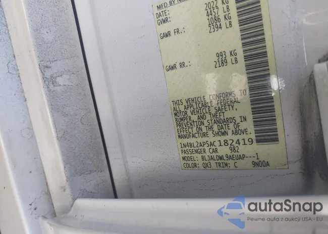 1N4BL2AP5AC182419: 44674333