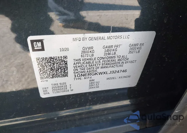 1GNERGKWXLJ324746: 44674581