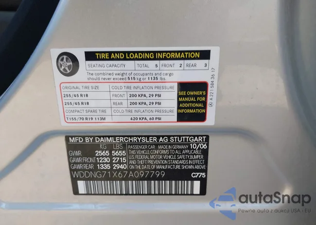 WDDNG71X67A097799: 44674976