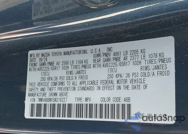 7MMVABBMXSN318227: 44675031