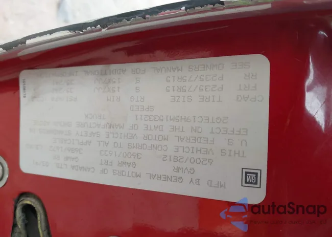 2GTEC19H5M1533211: 44676315