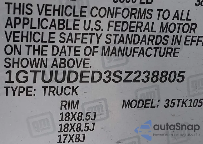 1GTUUDED3SZ238805: 44677432