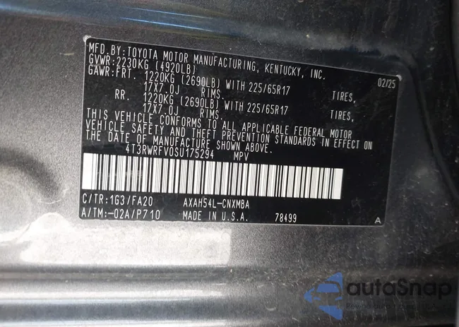 4T3RWRFV0SU175294: 44677165