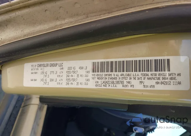 1J4GA2D16BL595765: 44679407