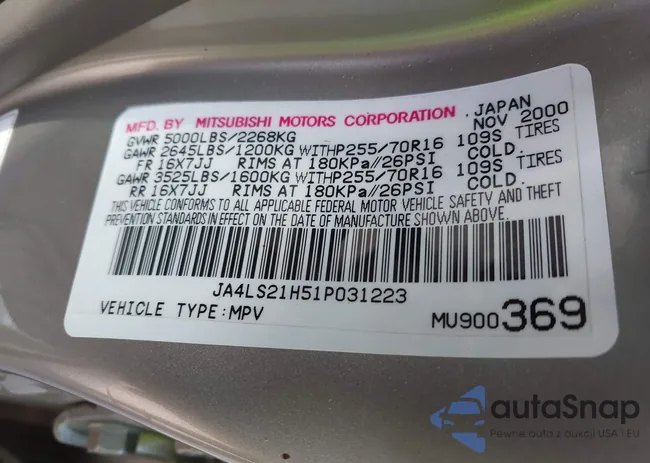 JA4LS21H51P031223: 44682425