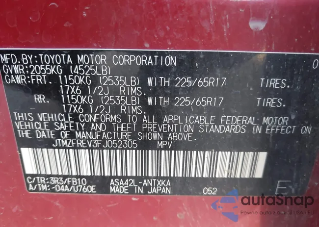 JTMZFREV3FJ052305: 44682668