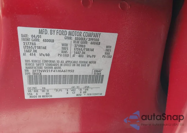 3FTNW21F41MA61952: 44682097