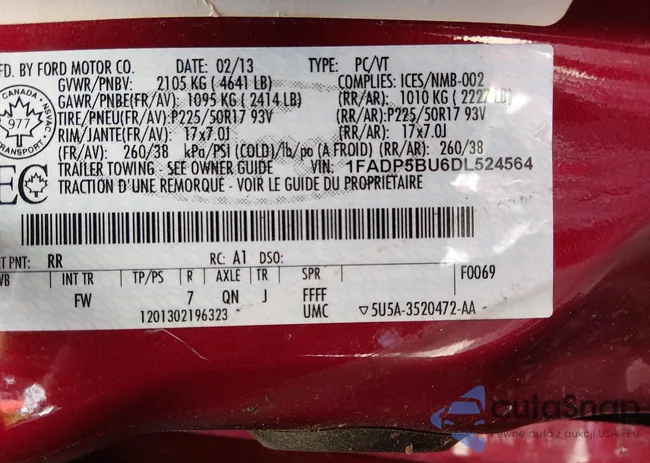 1FADP5BU6DL524564: 44683618