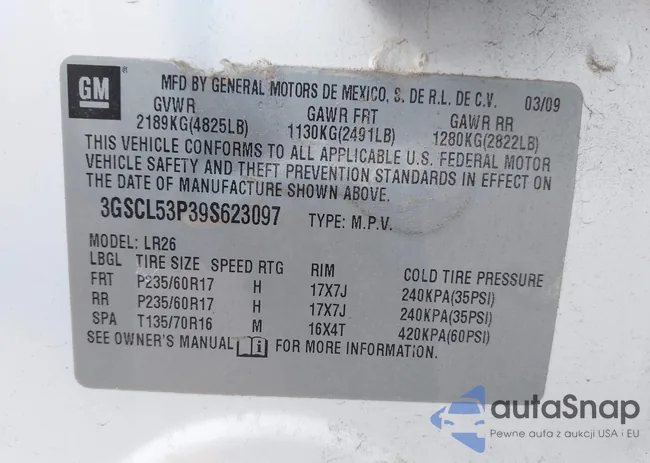 3GSCL53P39S623097: 44683638