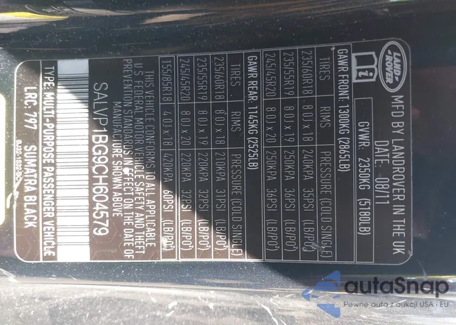 SALVP1BG9CH604579: 44683806