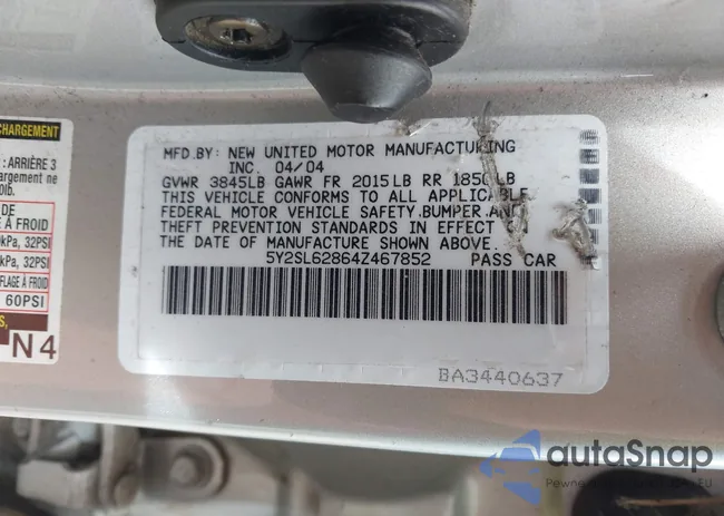 5Y2SL62864Z467852: 44682942