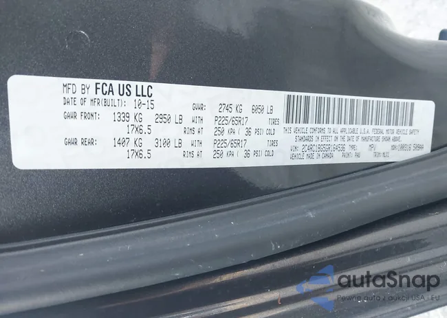 2C4RC1BG5GR164536: 44682984