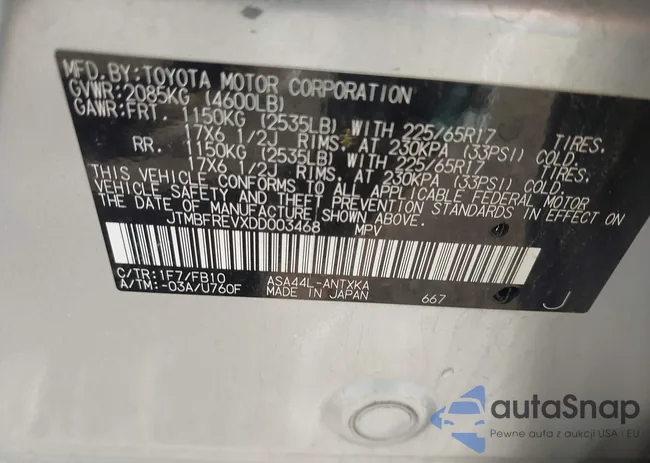 JTMBFREVXDD003468: 44683210