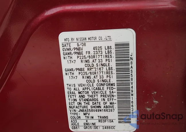 JN8AS58V49W166287: 44684353