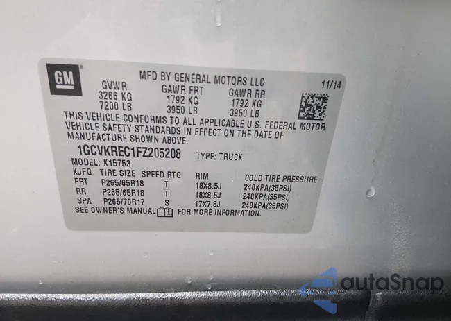 1GCVKREC1FZ205208: 44683996