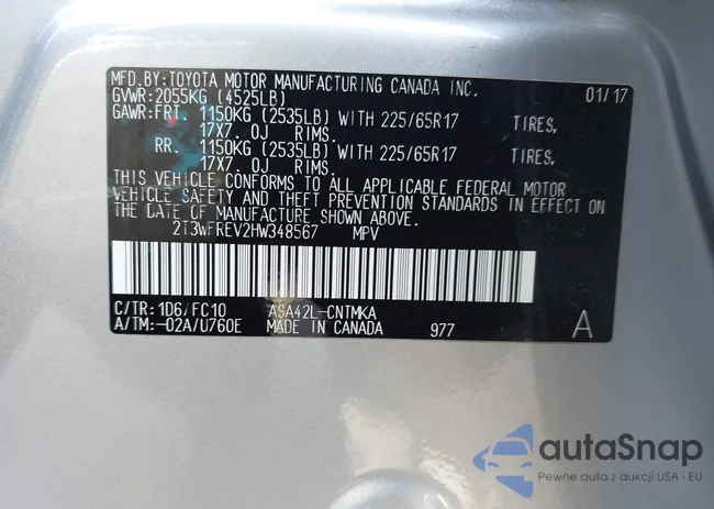 2T3WFREV2HW348567: 44685140