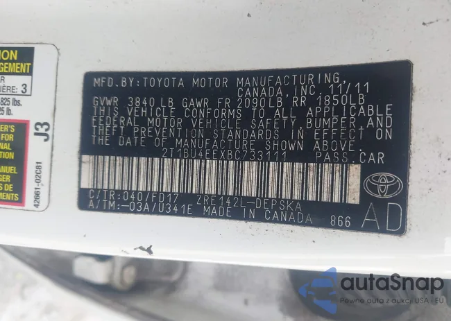 2T1BU4EEXBC733111: 44686566