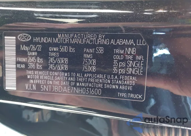 5NTJBDAE7NH031600: 44686868