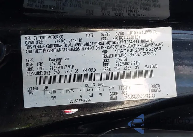 1FADP3F23FL353269: 44686871