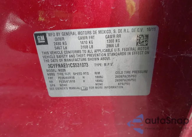 3GYFNAE31CS531073: 44686272