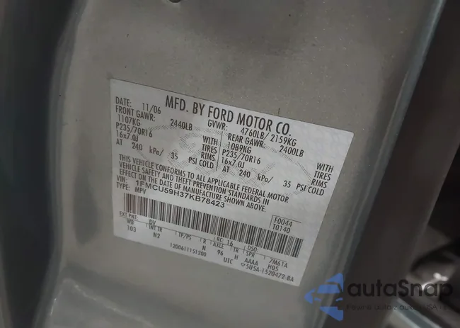 1FMCU59H37KB78423: 44687515