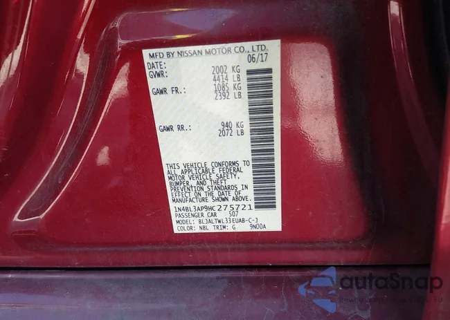 1N4BL3AP9HC275721: 44687217