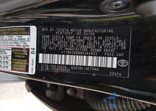 4T1BK36B89U344853: 44688599