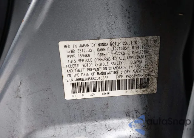 JHMGE8H56BC010885: 44689839