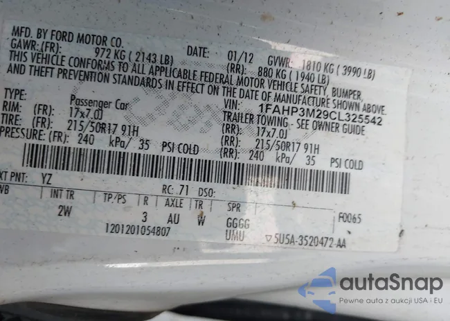 1FAHP3M29CL325542: 44690553