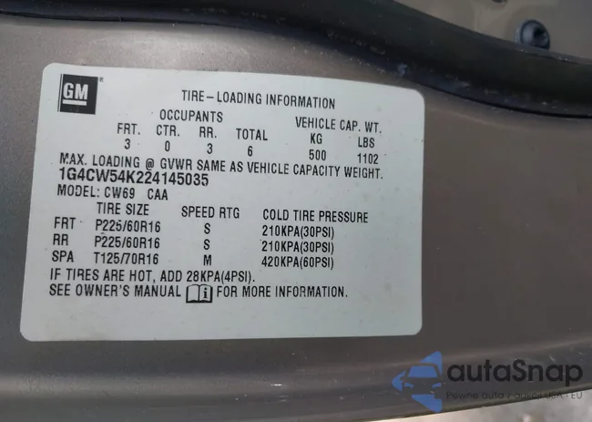 1G4CW54K224145035: 44690598